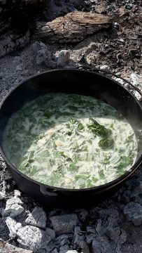 Abbildung Grüne Neune: Neun-Kräuter-Suppe vor dem Pürieren
